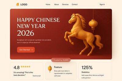 Happy Chinese New Year 2026 Landing Page Design