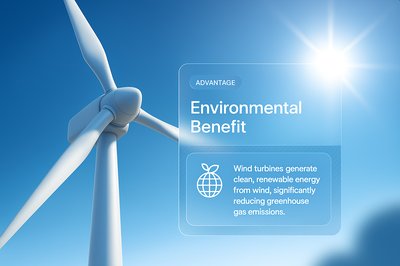Wind Turbines Against Clear Blue Sky with Sunlight