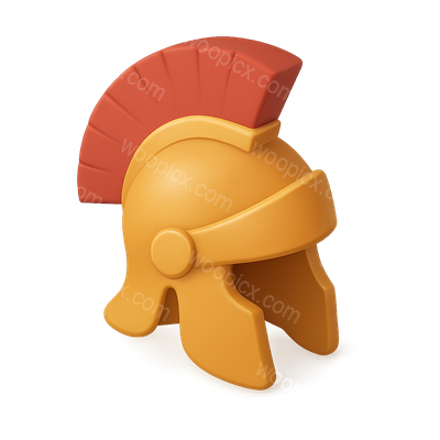 3D Roman Centurion Crest Icon with Isometric View