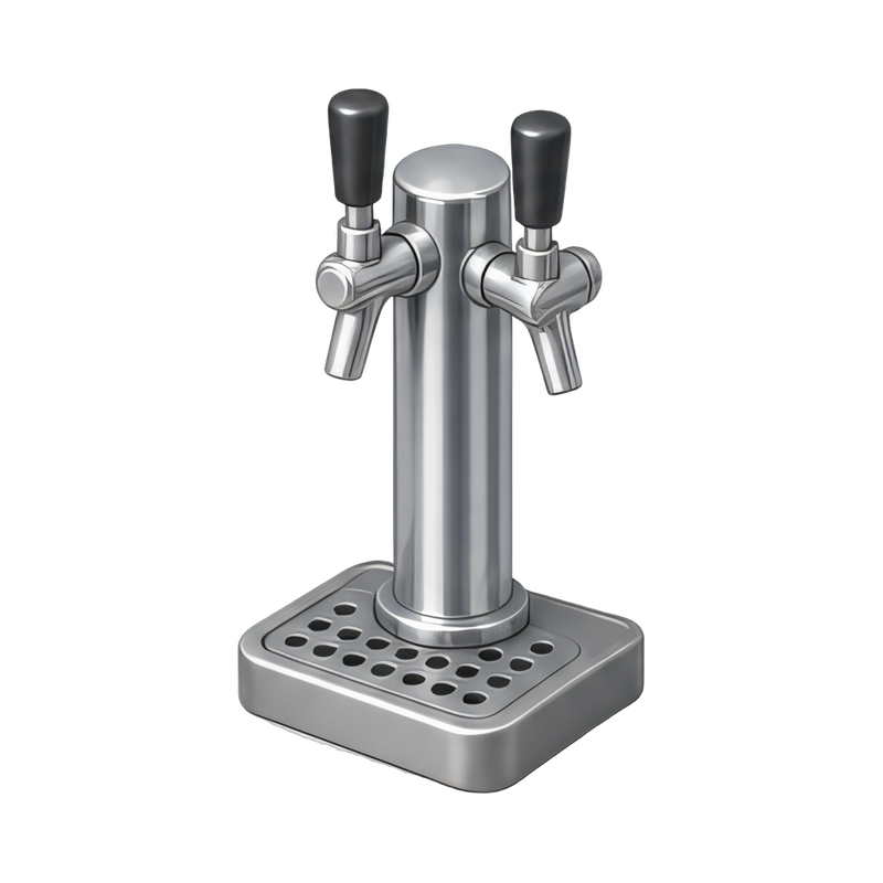 chrome beer tap tower