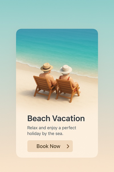 Scenic Beach Vacation for Couples in 3D Style