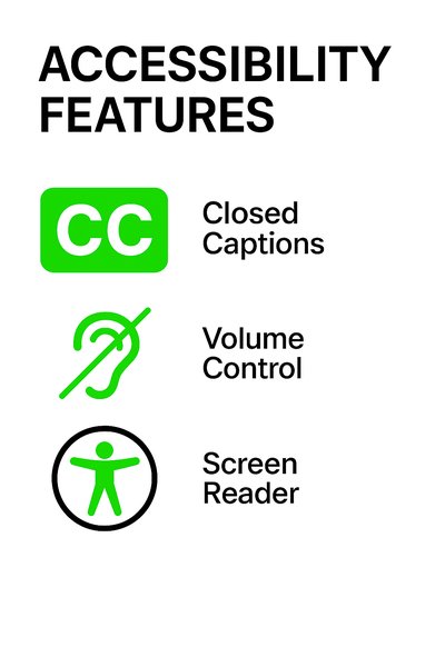 Accessibility Features Infographic with Clear Icons