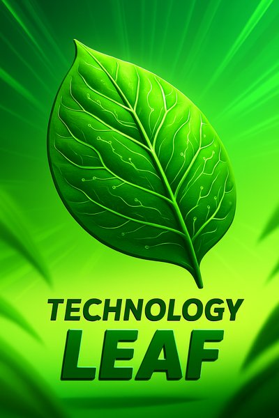 Vibrant Green Leaf with Dynamic Elements