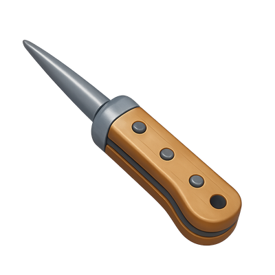 Stylized 3D Marlin Spike Icon with Volumetric Design