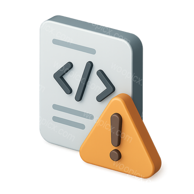 3D Legacy Code Warning Icon with Isometric Design