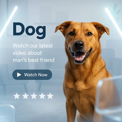 Promotional Social Media Post Featuring a Happy Dog