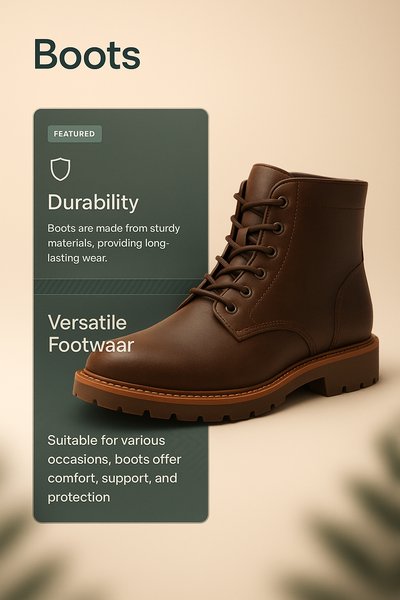 Stylish 3D Boots with Integrated Design Elements