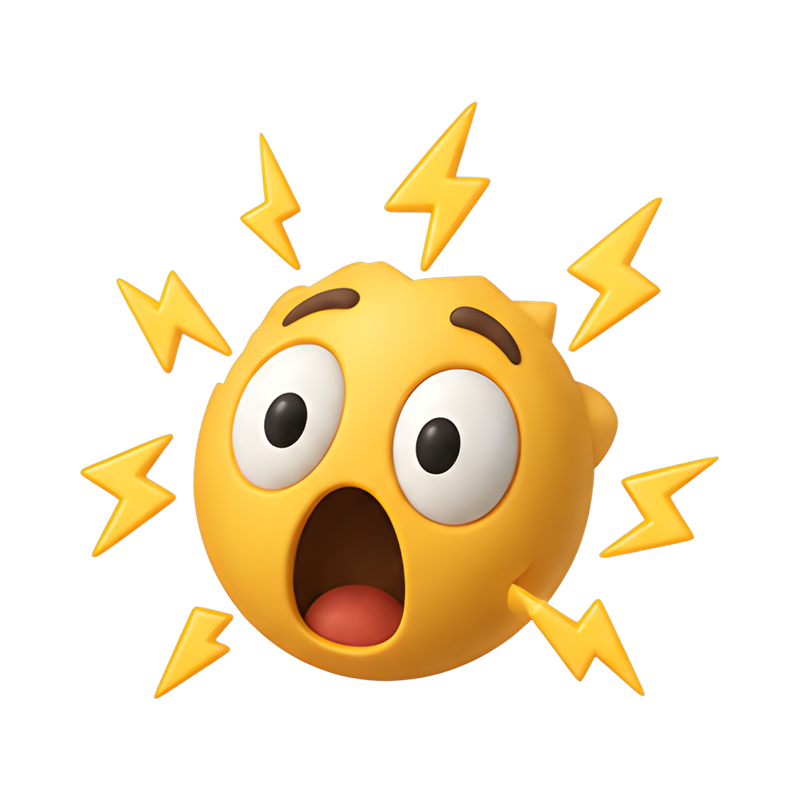 Electric shock smiley with sparks