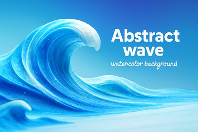 Dynamic Blue Watercolor Wave Illustration for Backgrounds