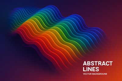Futuristic Rainbow Waves with Vibrant Color Gradients