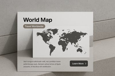 Grayscale World Map for Educational and Travel Use