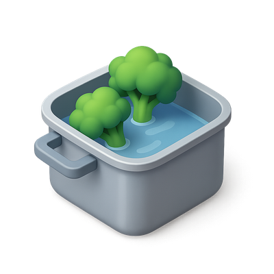 3D Isometric Icon of Broccoli in a Pot