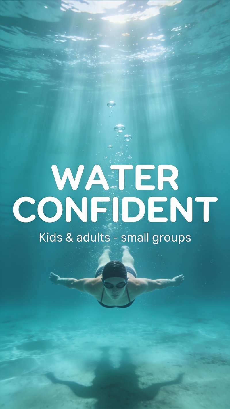 children learning to swim