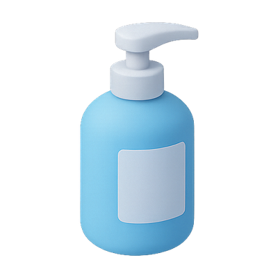 Minimalist Blue Pump Bottle for Product Display