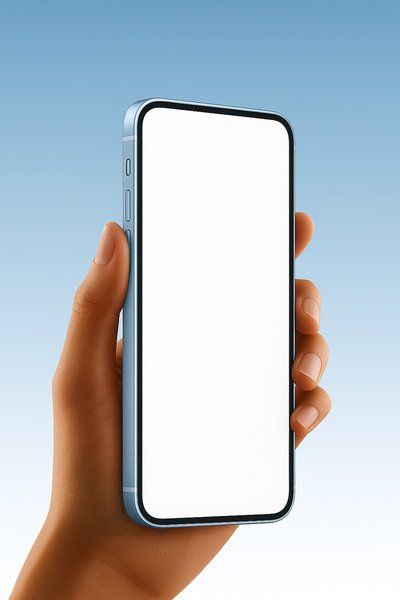 Minimalist Phone Display on a Clear Background