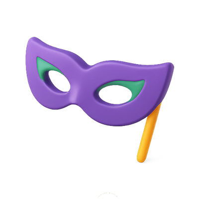 Purple Masquerade Mask with Green Accents