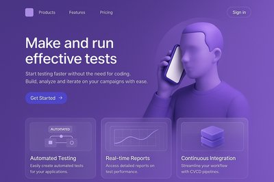 Dynamic Landing Page Design Featuring 3D Illustration