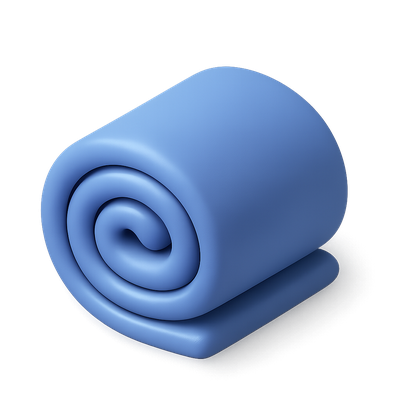 Stylish 3D Rolled-Up Blanket Icon Design