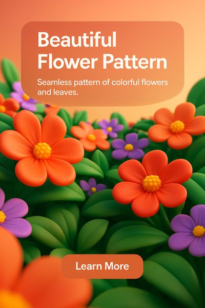 Colorful Flower Pattern Graphic for Floral Design