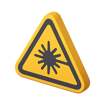 3D Warning Sign Icon with Hazard Symbol