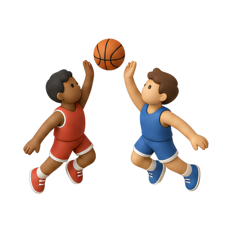 Tip-off circle on basketball court