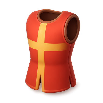 Colorful 3D Icon of a Vest with Cross Design