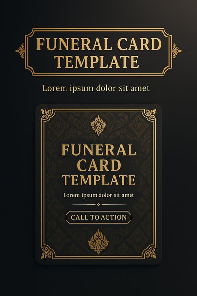 Elegant Funeral Card Template Design for Memorial Services