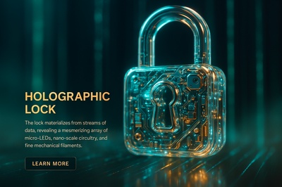 Holographic Lock with Glowing Micro-LEDs and Intricate Design