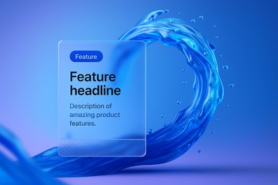 Dynamic Blue Water Swirl with Product Feature Display