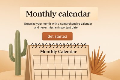 Elegant Boho Monthly Calendar Design for Landing Page