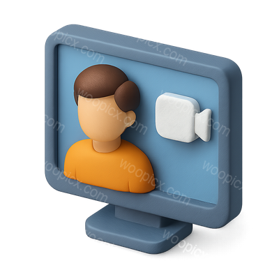 3D Video Call Icon Representation with Isometric Design