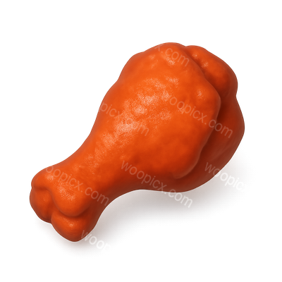Stylized 3D Buffalo Wing Icon with Volumetric Feel