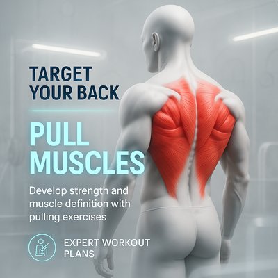 Fitness Illustration Focusing on Back Muscle Anatomy and Exercise Guidance