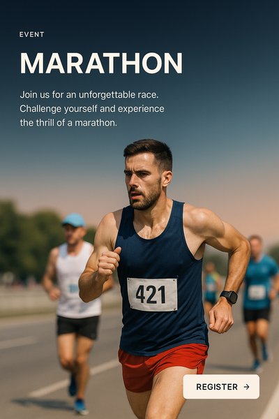 Stylish Marathon Event Page Design Concept