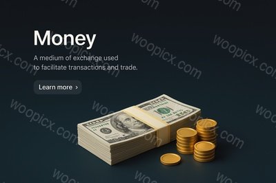 Realistic 3D Scene of Money with Dark Background