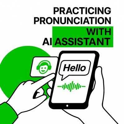 Illustration of Practicing Pronunciation with AI Assistant