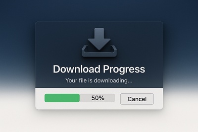 Stylish Download Progress Interface Design for Web