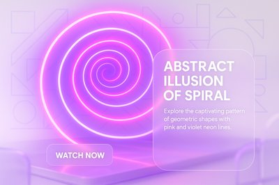 Abstract Spiral Illusion Graphic with Neon Colors