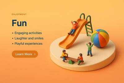 Playful 3D Scene of Fun Activities with Miniature Figures