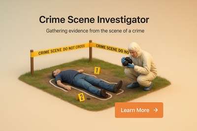 Detailed 3D Crime Scene Investigator in Realistic Style