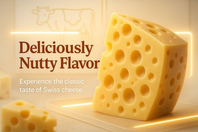Promotional Image for Swiss Cheese Highlighting Flavor
