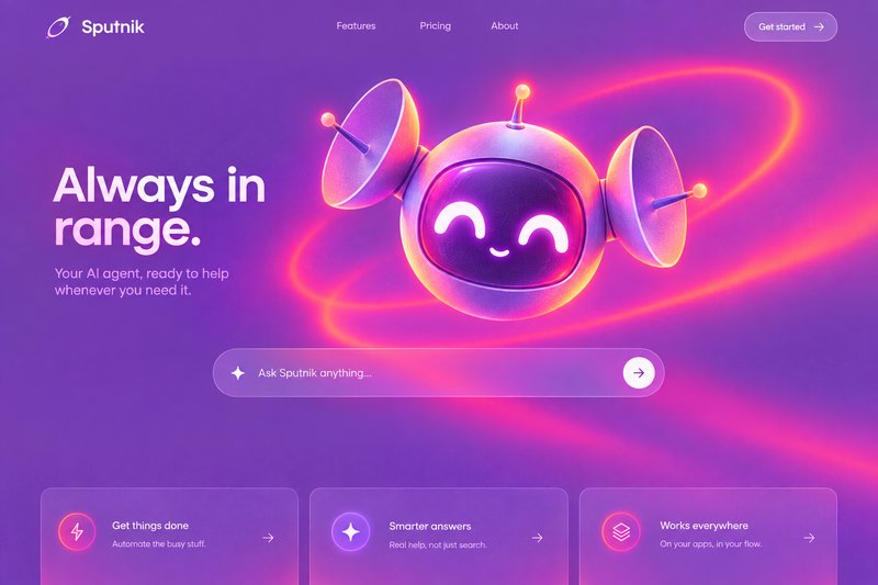 Landing page template for AI agent