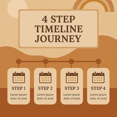 Boho Style 4 Step Timeline Infographic Design