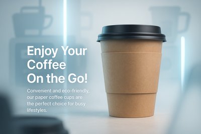 Eco-Friendly Coffee Cup Promotion with Modern Aesthetic