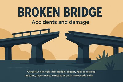 Visual Representation of a Broken Bridge with Textual Elements