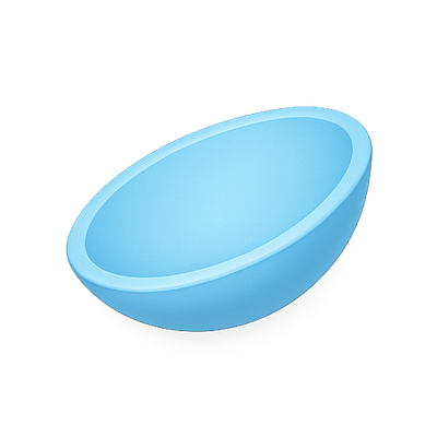 Minimalist Blue Bowl on a Solid Background