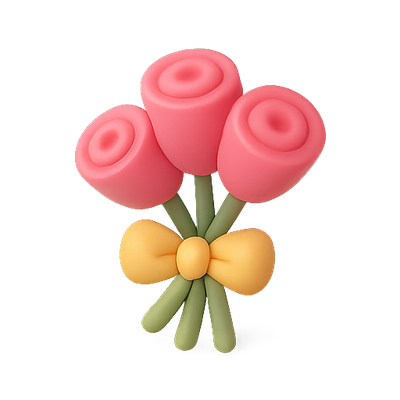 Colorful 3D Floral Arrangement with Bow