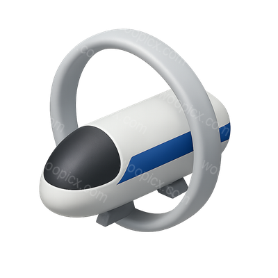 3D Hyperloop Pod Icon with Isometric Design and Volumetric Feel