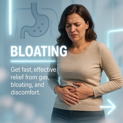 Health Awareness Graphic on Bloating Relief