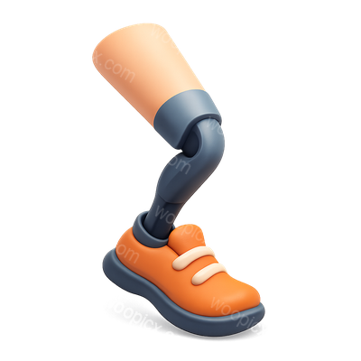 Stylish 3D Icon of a Leg with a Shoe